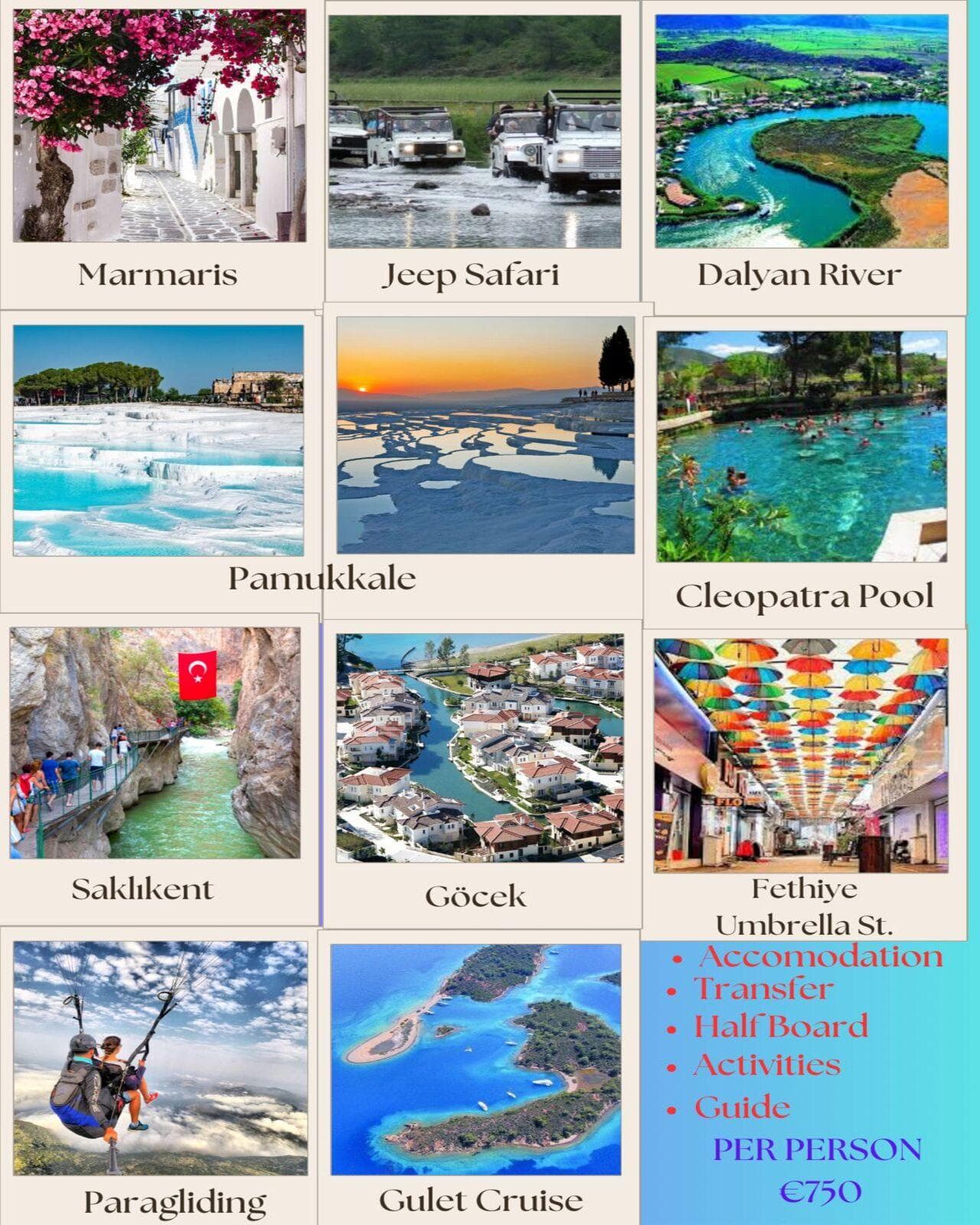 8-Day Marmaris, Pamukkale & Fethiye Tour